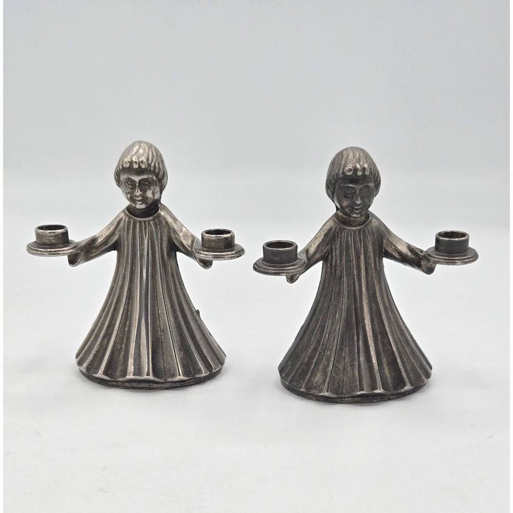 Vintage Choir Boy‎ Figural 3.5" Candle Holders (Pair)